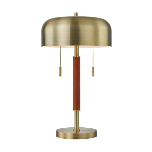 ARTIVA CUPULA, 21.5 in. H, 2-Light, 150-Watt Modern LED Table/Desk Lamp, Color: Antique Brass