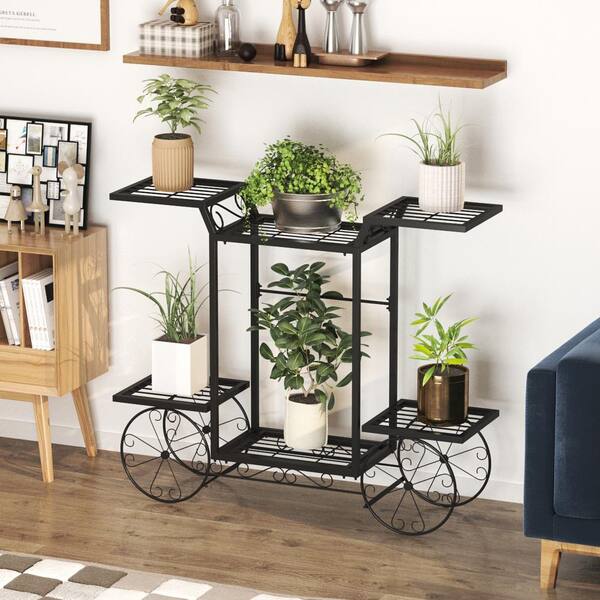 6 Tier Steel Plant Stand Flower Pot Holder Shelf Home Garden Patio Balcony Rack