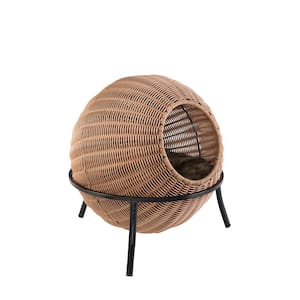 Nala Medium Brown Wicker Cat Condo Bed