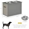 FUFU&GAGA Elevated Dog Feeding Station with 2 Stainless Steel Bowls and  Storage, Large Raised Dog Bowl Feeder with Drawer in White Y-THD-170246-01  - The Home Depot