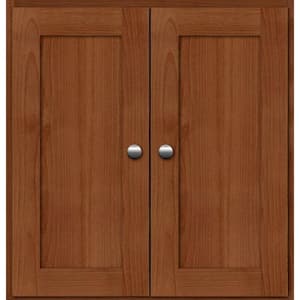 Shaker 24 in. W x 5.5 in. D x 25 in. H Simplicity Wall Cabinet/Toilet Topper/Over the John in Medium Alder