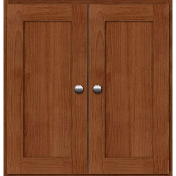 Simplicity by Strasser Shaker 24 in. W x 5.5 in. D x 25 in. H Simplicity Wall Cabinet/Toilet Topper/Over the John in Medium Alder
