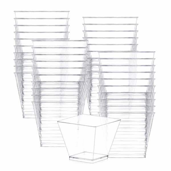 4 fl. oz. Clear PS Plastic Dessert Cups with Spoons, 200-Piece Set for Parfaits and Appetizers
