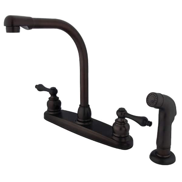 Kingston Brass Victorian 2-Handle Deck Mount Centerset Kitchen Faucets ...