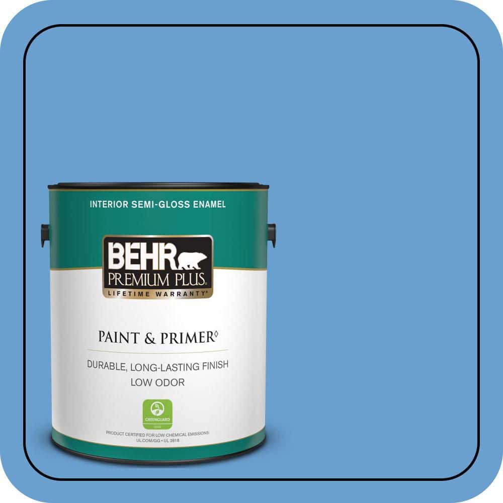 1 gal. #P520-4 Cornflower Semi-Gloss Enamel Low Odor Interior Paint & Primer product image for price tracking