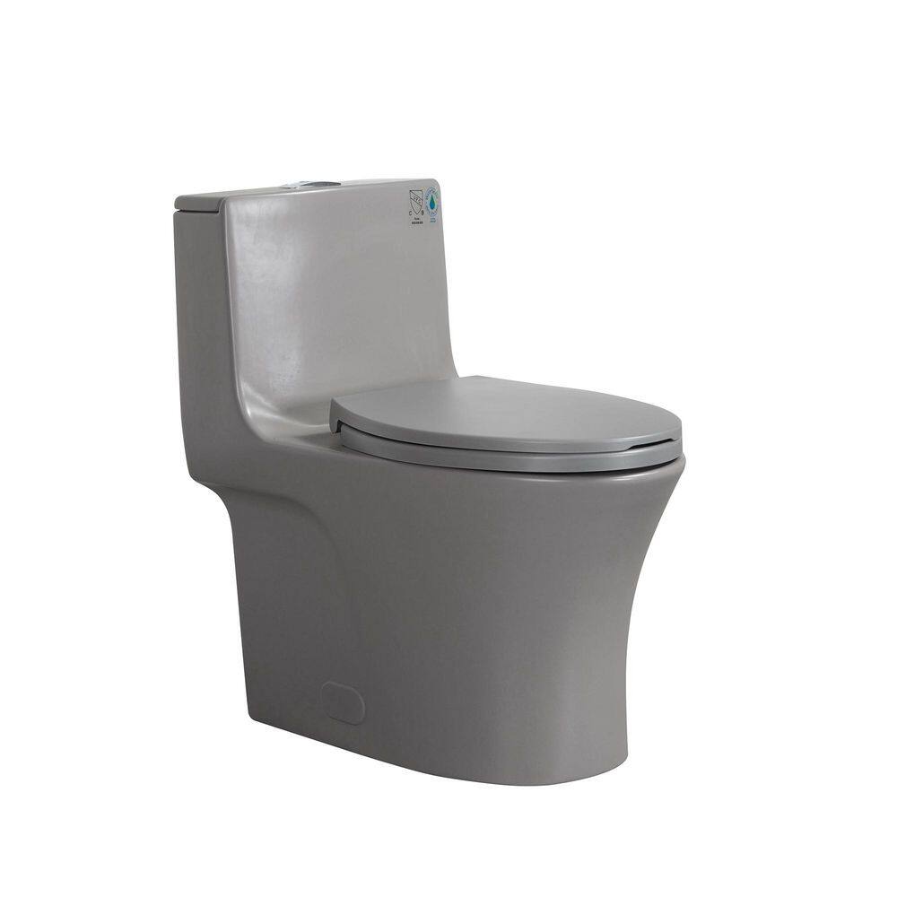 1-Piece Elongated Dual-Flush Toilet, 1.1/1.6 GPF, Light Gray, Soft-Close Seat price history on PriceWatchPro