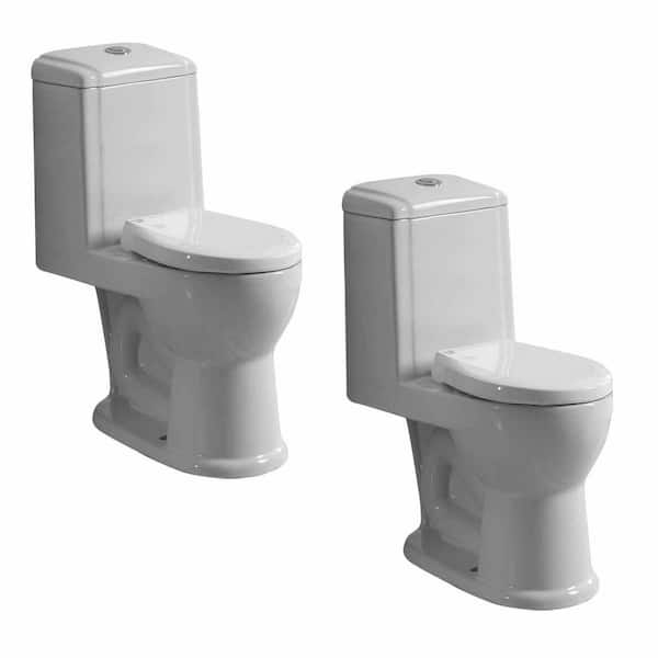 RENOVATORS SUPPLY MANUFACTURING Child Potty Training One-Piece Toilet 1.25 GPF Single Flush Round Seat Toilet in White (Pack of 2)