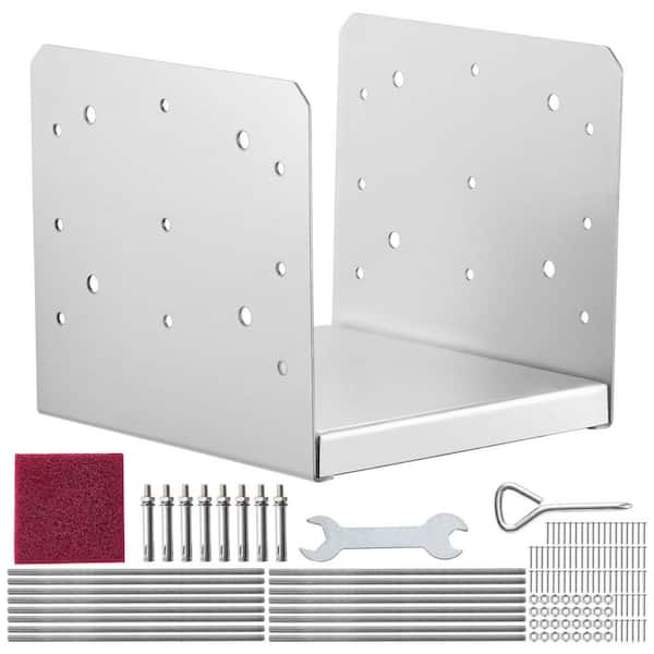 8 in. x 8 in. Adjustable Post Base, 4Pcs Stainless Steel Anchor Bracket (Internal 7.8 in.x 7.3 in.), Post Base for Decks