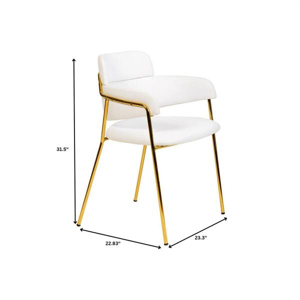 Leisuremod White Upholstered Dining Chair in Polyester Padded Open