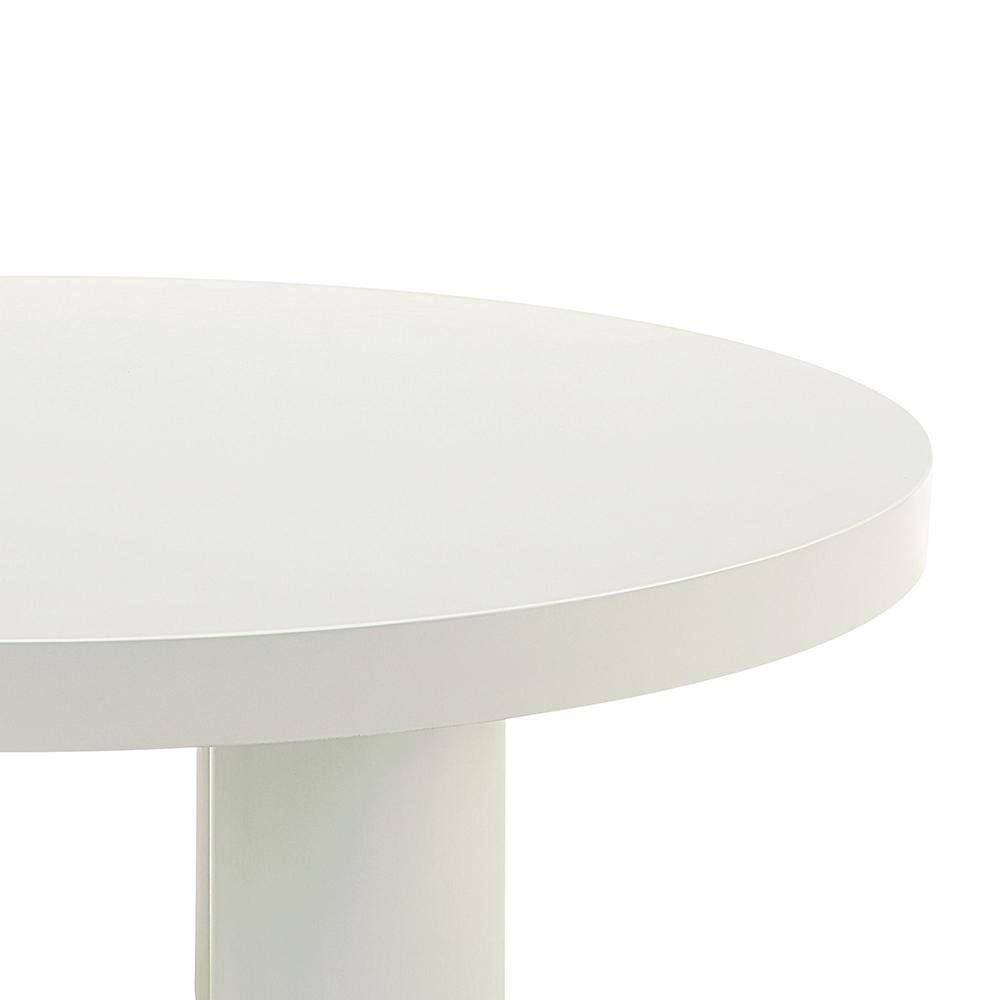 Sanat White Round Wood Coffee Table with Cylindrical Legs