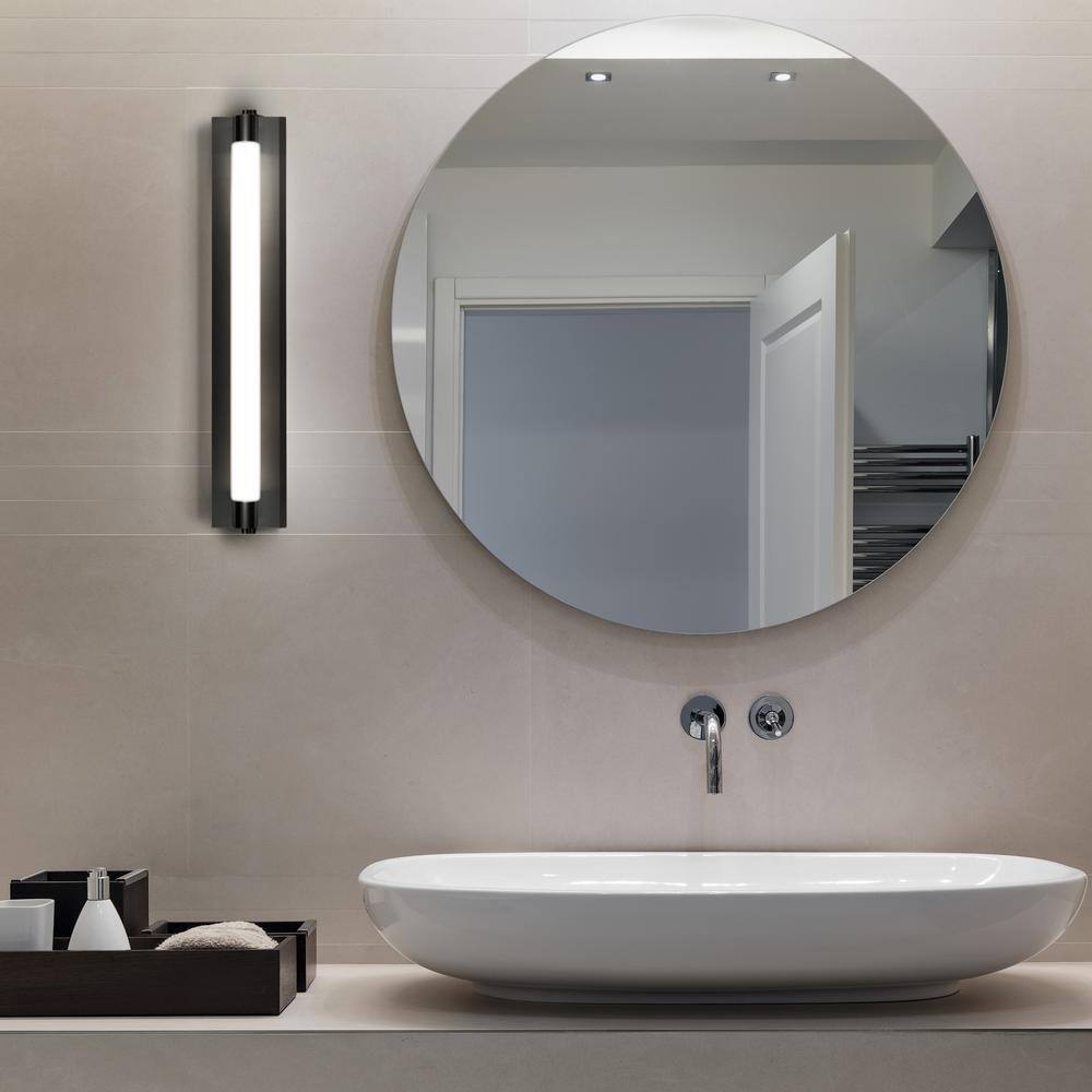 Procyon Sleek 24" Black Integrated LED Bathroom Wall Light