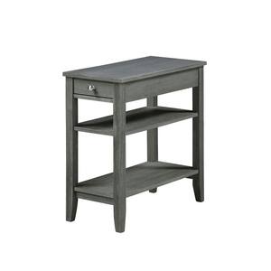 American Heritage 11.25 in.(W) Dark Grey Wirebrush 24 in.(H) Rectangle End Table with Three Tiers