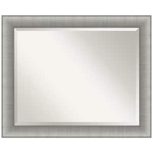 Elegant Brushed Pewter 32.75 in. H x 26.75 in. W Framed Wall Mirror