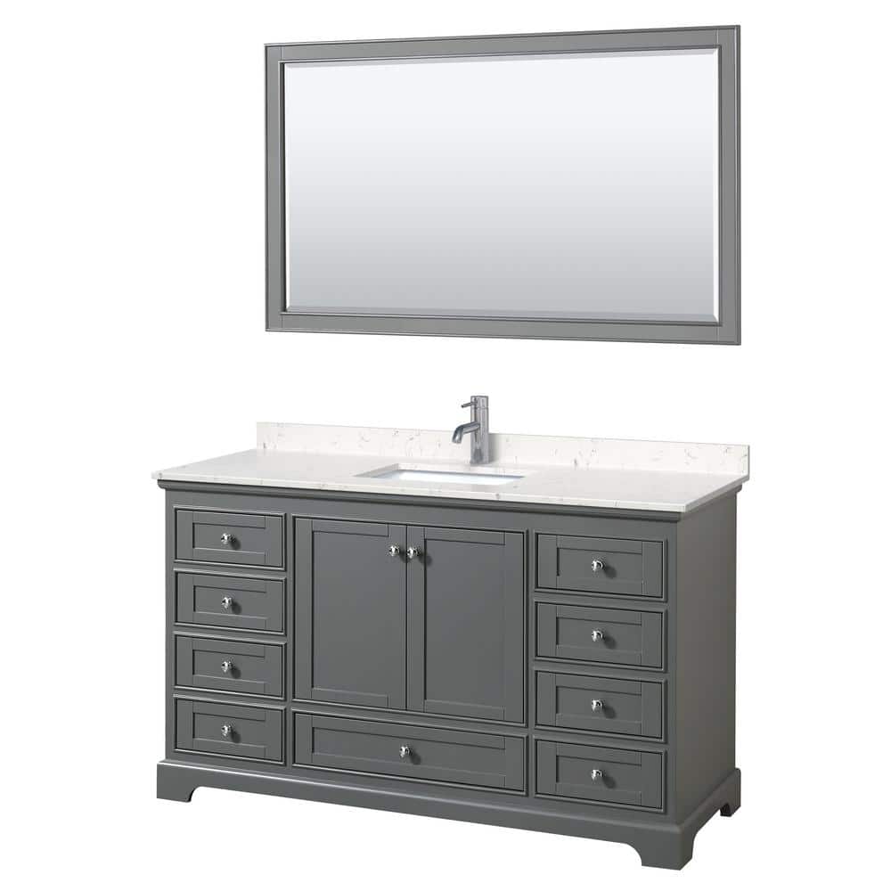 Deborah 60" Dark Gray Marble Top Single Vanity