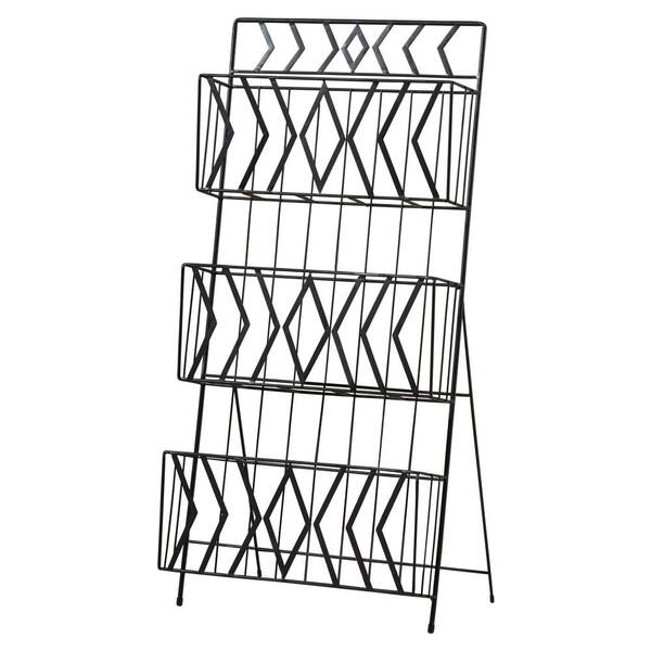 Kings Brand Furniture Black Metal 3 Tier Magazine Rack Stand 3021rm The Home Depot