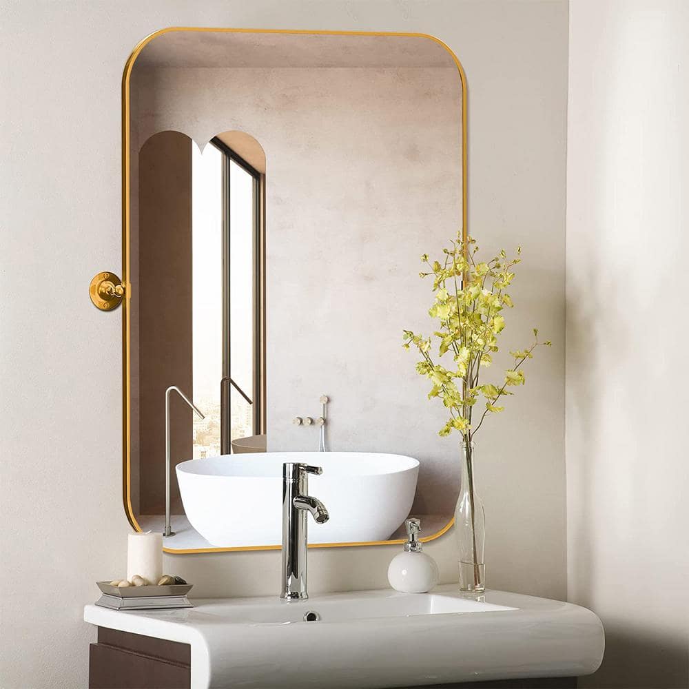 Dovelina 24 in. W x 36 in. H Modern Rectangle Metal Framed Pivoted Wall ...