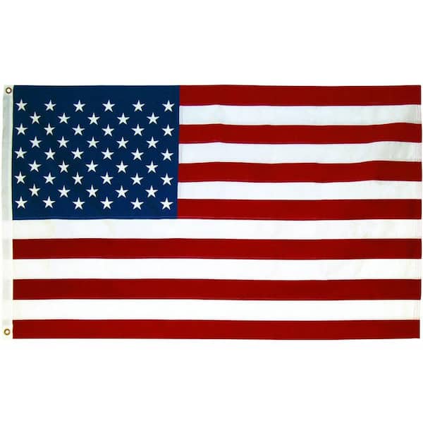 Seasonal Designs 3 ft. x 5 ft. U.S. Flag with 6 ft. Aluminum Flagpole