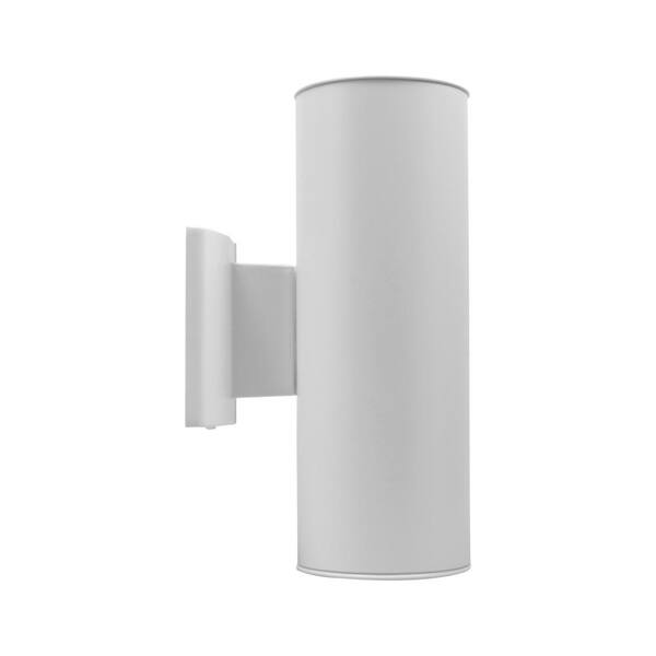 NICOR 75-Watt 2-Light White Outdoor Wall Lantern Sconce Column
