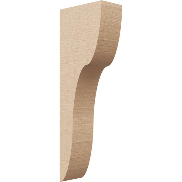 Ekena Millwork 3 in. x 18 in. x 6 in. Thin Carmel Rough Cedar Woodgrain TimberThane Corbel, Primed Tan