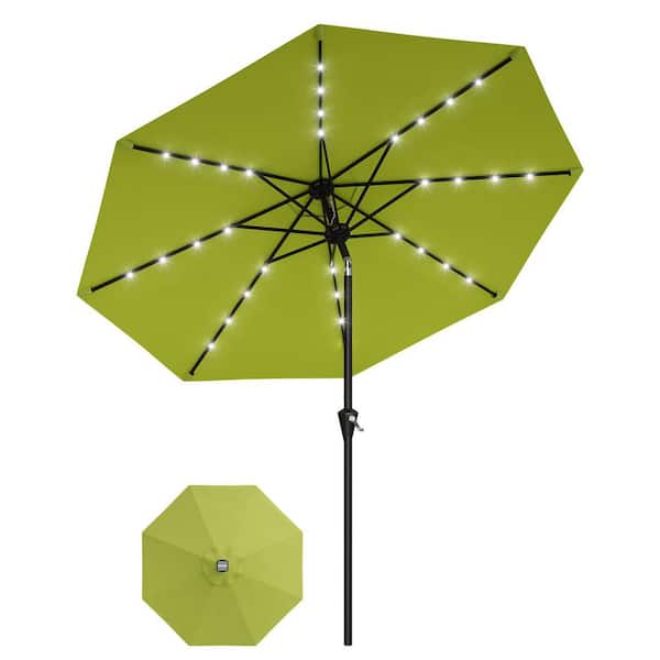 black and tan and white striped patio umbrella Market 8.5' Round Black & Natural White Stripe Outdoor Umbrella with Black  Base