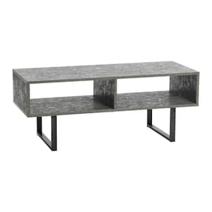 Jamestown Media Table, Rectangular, Holds a Maximum 60 in. Television, Slate Concrete, 39.4"W