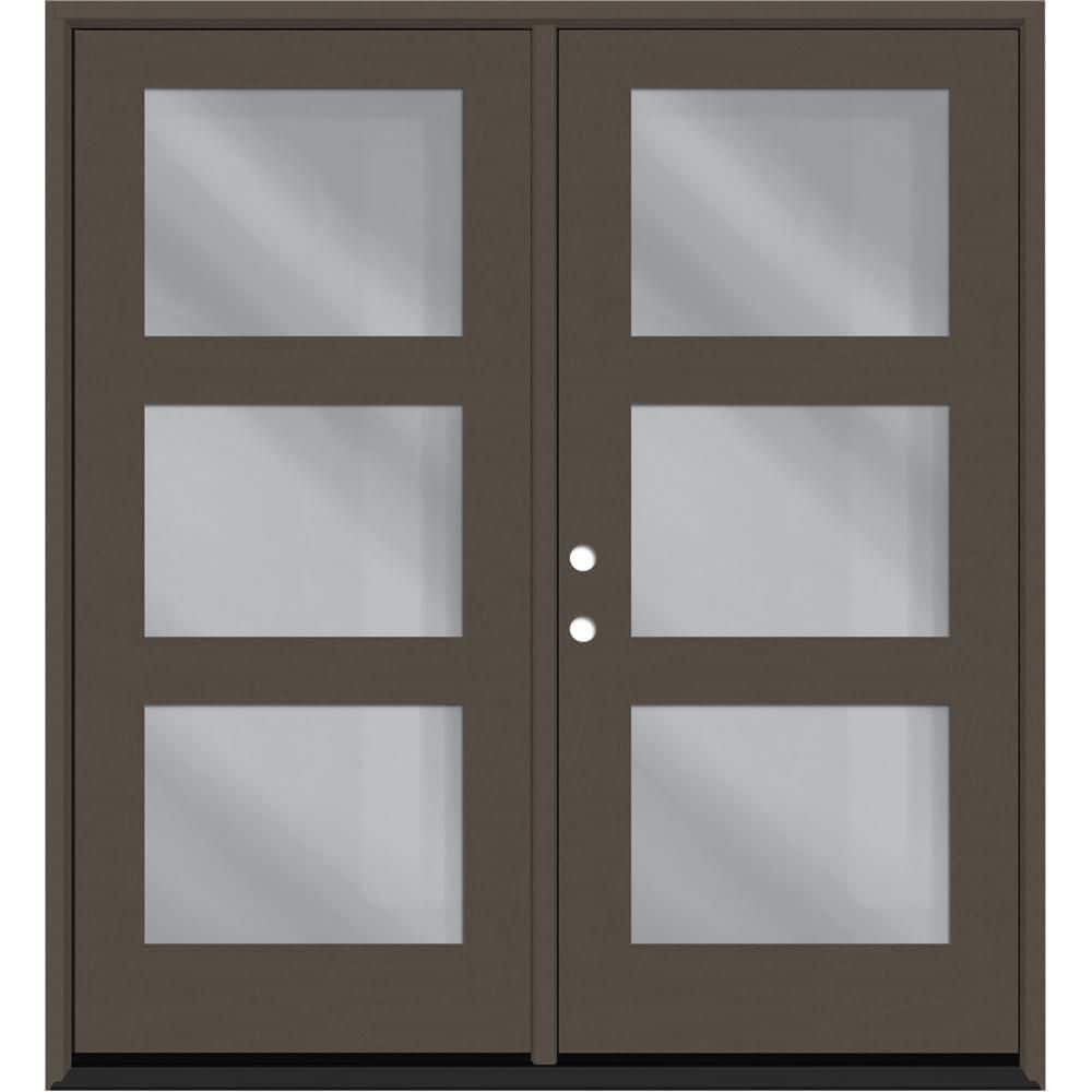 "Regency 60 in. x 80 in. Modern 3L Equal Clear Glass Ashwood RHIS Stained Fiberglass Retro Patio Door w/6""Jamb" price history on PriceWatchPro