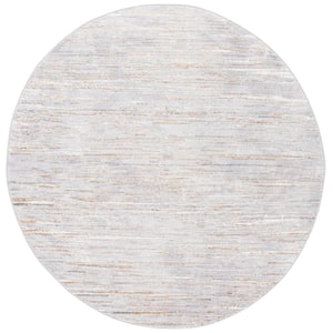 Orchard Gray/Gold Doormat 3 ft. x 3 ft. Striped Round Area Rug