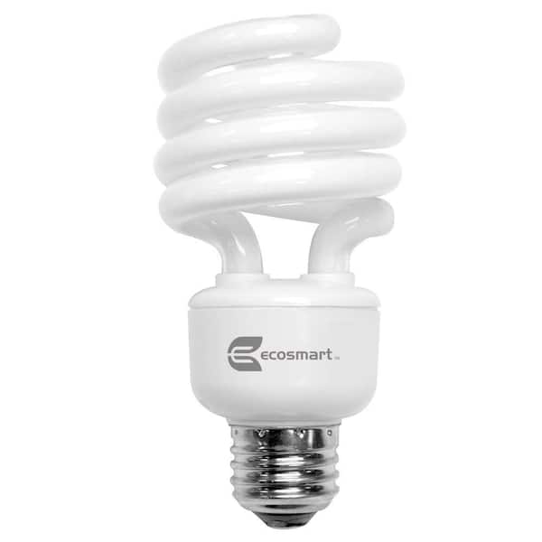 EcoSmart 100-Watt Equivalent Dimmable Spiral CFL Light Bulb, Soft White