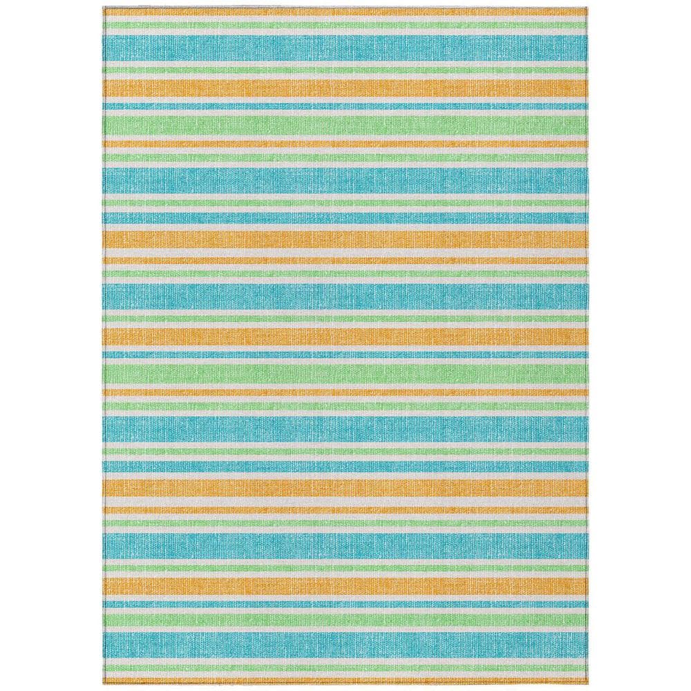 Teal 3 ft. x 5 ft. Woven Striped Polyester Rectangle Indoor/Outdoor Area Rug price history on PriceWatchPro