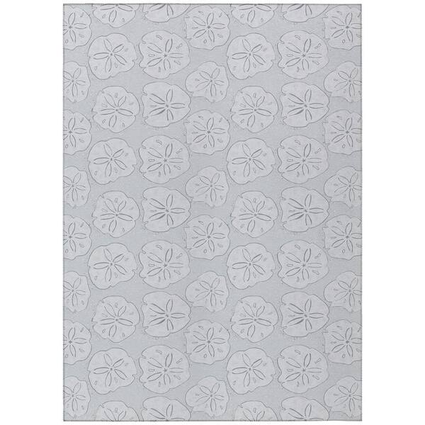 Addison Rugs Surfside Gray 3 ft. x 5 ft. Geometric Indoor/Outdoor Area Rug