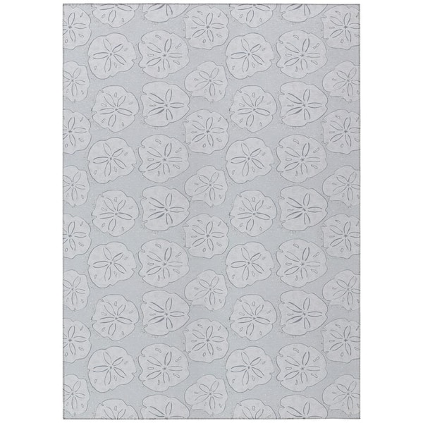 Addison Rugs Surfside Gray 5 ft. x 7 ft. 6 in. Geometric Indoor/Outdoor Area Rug