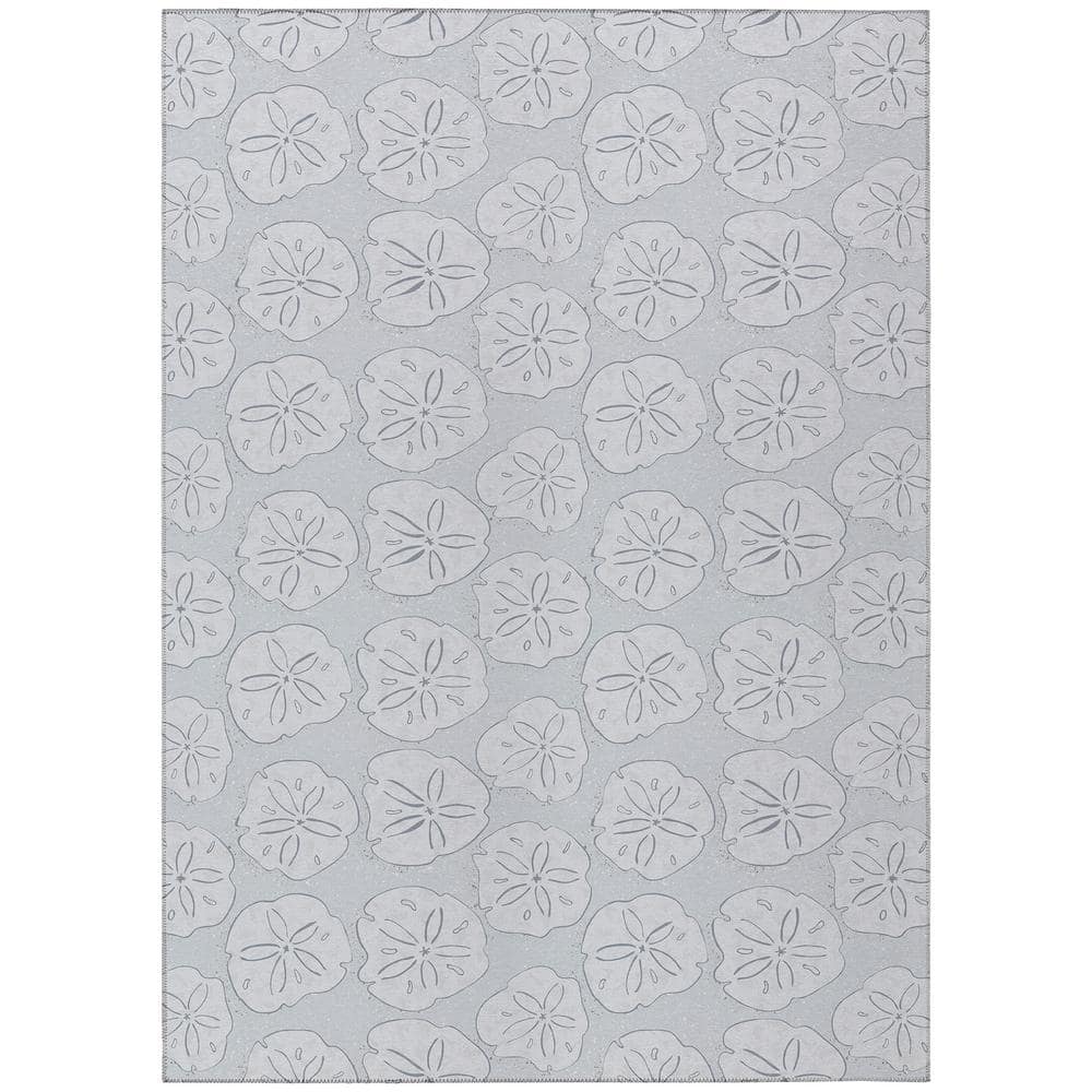 Surfside Gray 8 ft. x 10 ft. Geometric Indoor/Outdoor Area Rug