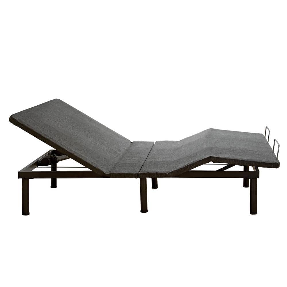 Gray Powder Coated Adjustable Queen Metal Bed Frame