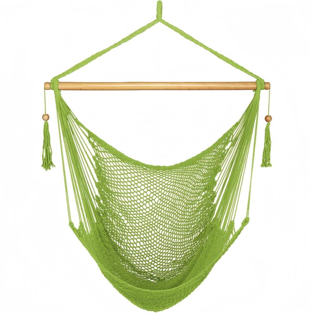 Caribbean Style Hammock Swing Chair with Spreader Bar, Rope Hanging Hammock Chair Supports 300 lbs, Light Green price history on PriceWatchPro