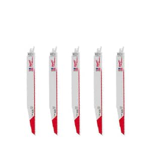 12 in. 5 TPI AX Nail-Embedded Wood Cutting SAWZALL Reciprocating Saw Blades (5-Pack)
