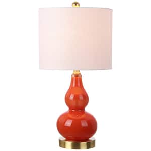 Anya 20.5 in. Mini Glass Table Lamp, Sunset Orange