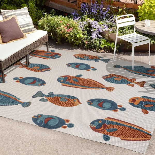 2' x 3' Navy Abstract Indoor Outdoor Scatter Rug  Indoor outdoor area rugs,  Scatter rugs, Outdoor area rugs