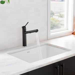 PRECIS Undermount Granite Composite 27 in. Single Bowl Kitchen Sink in White