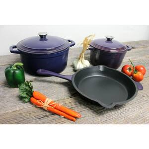 Neo 5-Piece Cast Iron Cookware Set in Purple