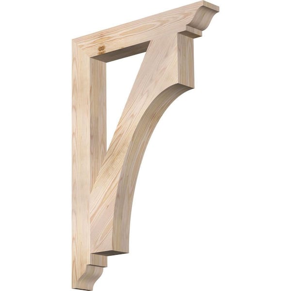 Ekena Millwork 3.5 in. x 36 in. x 24 in. Douglas Fir Westlake Traditional Smooth Bracket