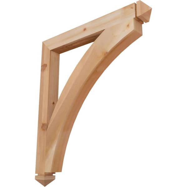 Ekena Millwork 3.5 in. x 44 in. x 38 in. Western Red Cedar Thorton Arts and Crafts Smooth Bracket