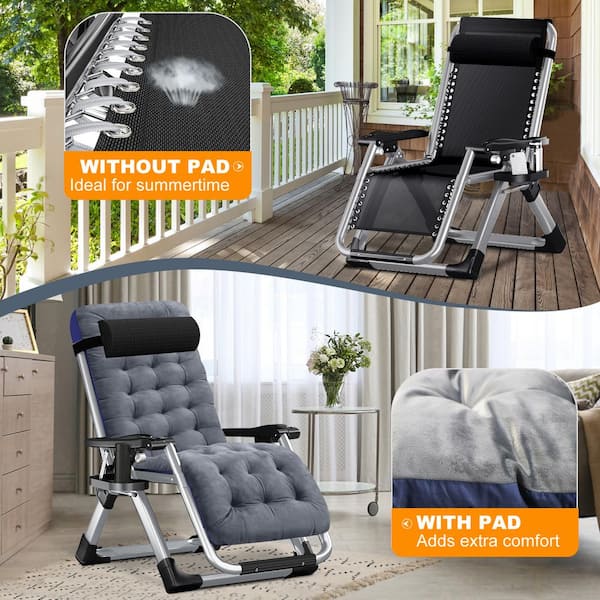 BOZTIY Folding Zero Gravity Chair Metal Recliner Outdoor