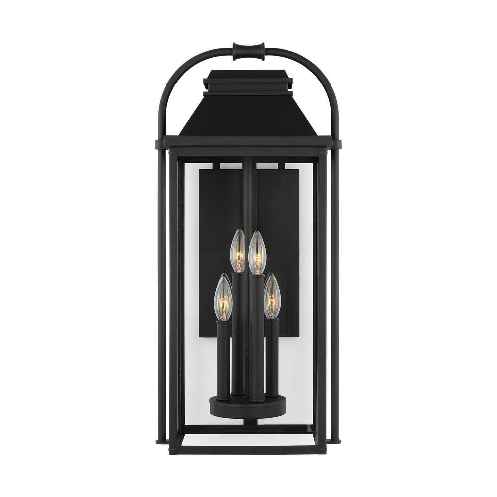 Generation Lighting Wellsworth Large 3Light Textured Black Outdoor