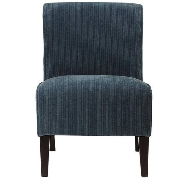 Unbranded Velvet Audrey Polyester Slipper Chair in Denali Dark Cerulean