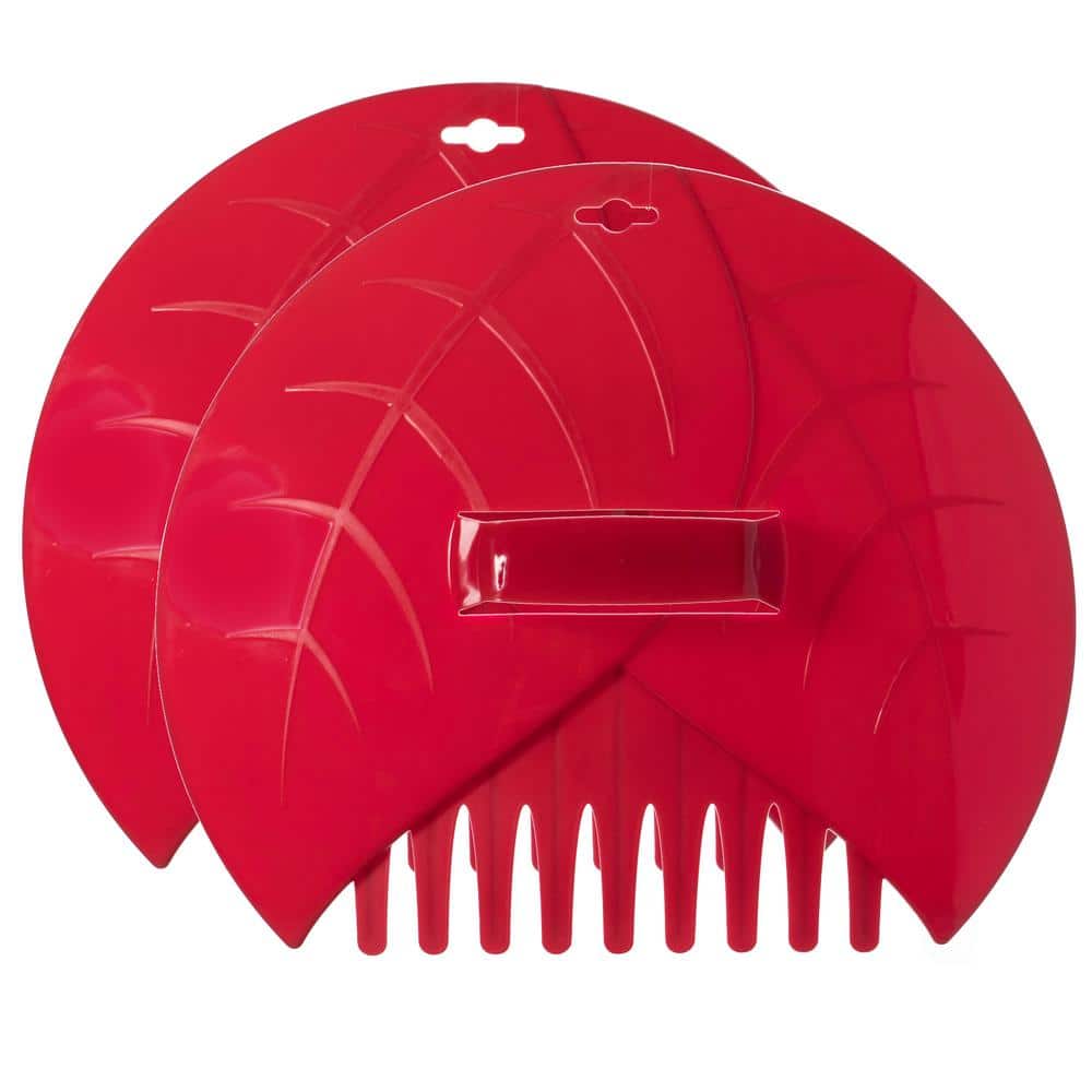 12 in. Plastic Handle Decorative Pair of Leaf Scoops, Hand Rakes for Lawn and Garden Cleanup, Red price history on PriceWatchPro