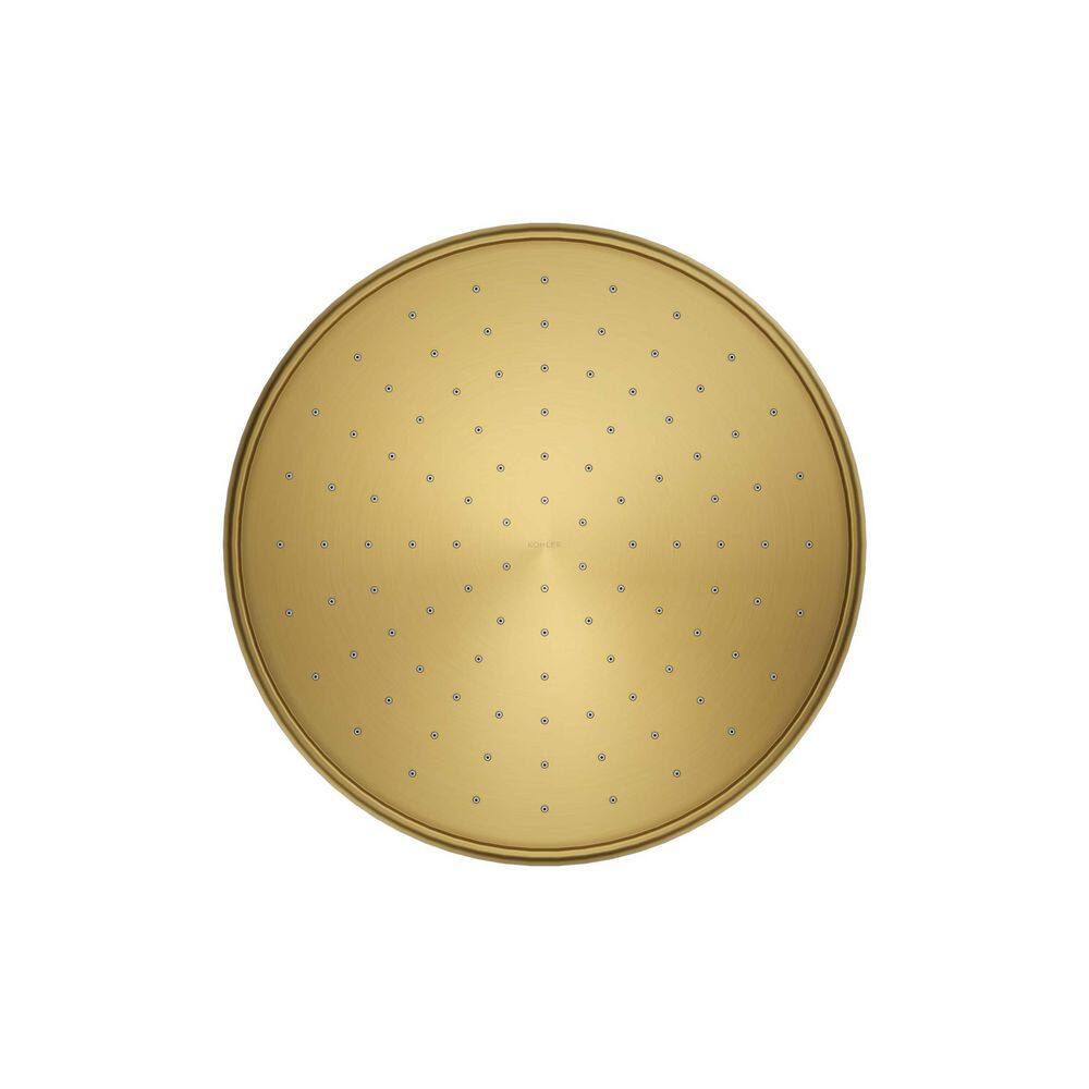 12" Vibrant Brushed Moderne Brass Ceiling Mounted Rain Shower Head