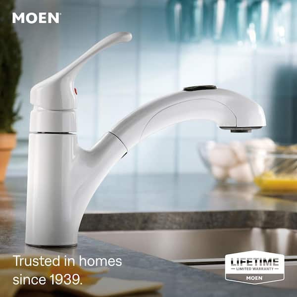 Renzo Single-Handle Pull-Out Sprayer Kitchen Faucet in Glacier