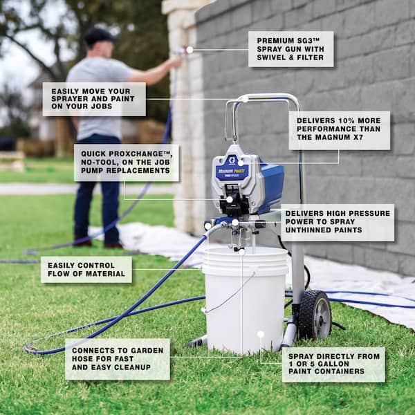 Graco Magnum ProX19 Cart Airless Paint Sprayer with 20 in. Extension, 50  ft. Hose and TRU311 Tip 18F031 - The Home Depot