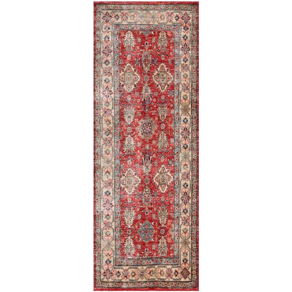 Fulton Red 2 ft. x 5 ft. Medallion Traditional Runner Area Rug