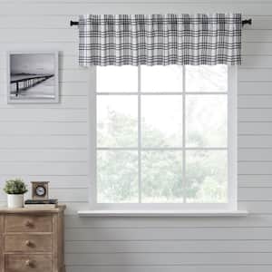 Sawyer Mill Plaid 90 in. L x 16 in. W Cotton Valance in Country Black Soft White
